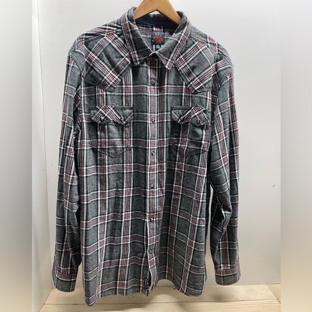 Gray Plaid Button Down Shirt